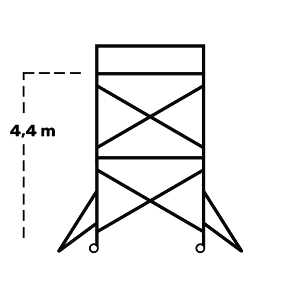 Hyr rullställning / byggställning span 130 4,4m